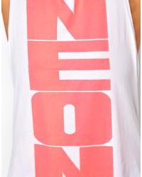 Asos Tank With Neon Print And Extreme Racer Back