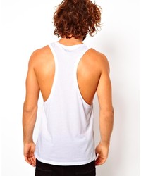 Asos Tank With Neon Print And Extreme Racer Back