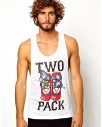 Asos Tank With Two Pack Print And Extreme Racer Back