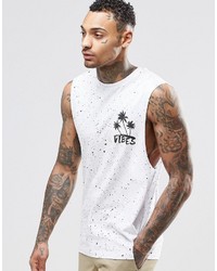 Asos Brand Sleeveless T Shirt With Vibes And Splatter Print