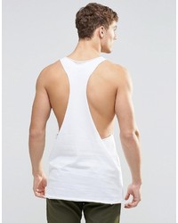 Asos Brand Tank With Flex Print And Raw Edge Extreme Racer Back