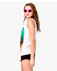 Forever 21 Cat Party Muscle Tee