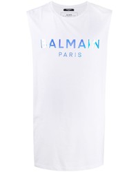 Balmain Holographic Logo Print Tank Top