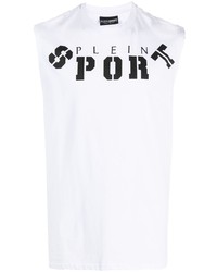 Plein Sport Logo Print Cotton Tank Top