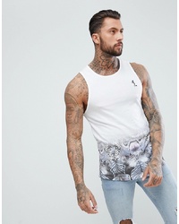 Religion Longline Vest With Curved Hem And Fade Animal Print