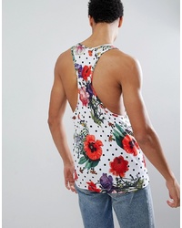 Hype Muscle Vest In Polka Floral