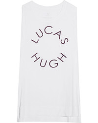 Lucas Hugh Printed Cotton Jersey Tank White