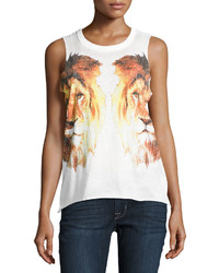 Chaser Reflected Lions Graphic Tank White