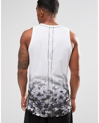 Religion Tank With Fade Out Floral Print Hem