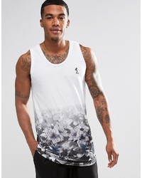 Religion Tank With Fade Out Floral Print Hem