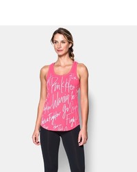 Under Armour Ua Power In Pink Allover Print Tank