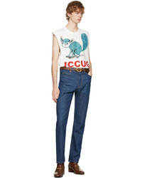 Gucci White Freya Hartas Edition Iccug Cap Sleeve T Shirt