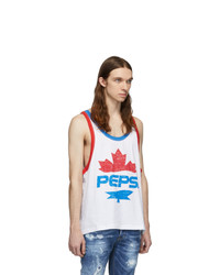 DSQUARED2 White Pepsi Edition Cool Fit Tank Top