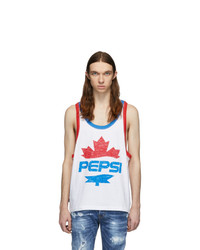 DSQUARED2 White Pepsi Edition Cool Fit Tank Top