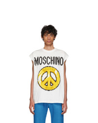 Moschino White The Sims Edition Pixel Peace Tank Top