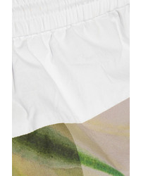 Tibi Printed Cotton Tapered Pants