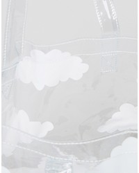 Lazy Oaf Clear Cloud Print Tote Bag