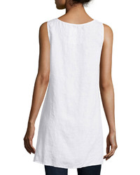 Johnny Was Jwla For Patchwork Scoop Neck Sleeveless Linen Tunic