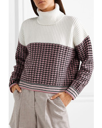 Fendi Paneled Wool And Cashmere Blend Turtleneck Sweater