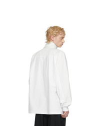 A. A. Spectrum White And Off White Road Tee Turtleneck
