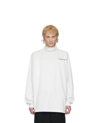 A. A. Spectrum White And Off White Road Tee Turtleneck