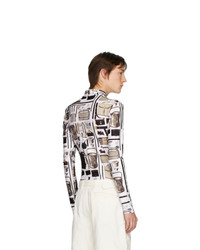 Linder White Printed Stephen Turtleneck