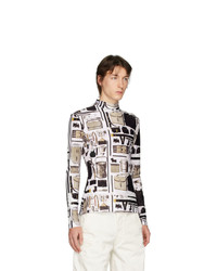 Linder White Printed Stephen Turtleneck