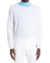 Fendi X Sarah Coleman Ff Vertigo Jacquard Collar Wool Blend Sweater