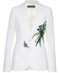 White Print Twill Jacket