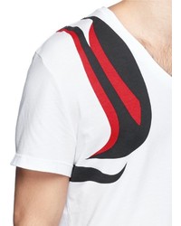 Alexander McQueen Brush Paint Harness Print T Shirt