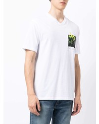 Armani Exchange Graphic Print V Neck T Shirt