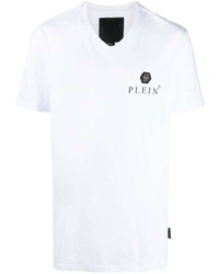 Philipp Plein Logo Print V Neck T Shirt