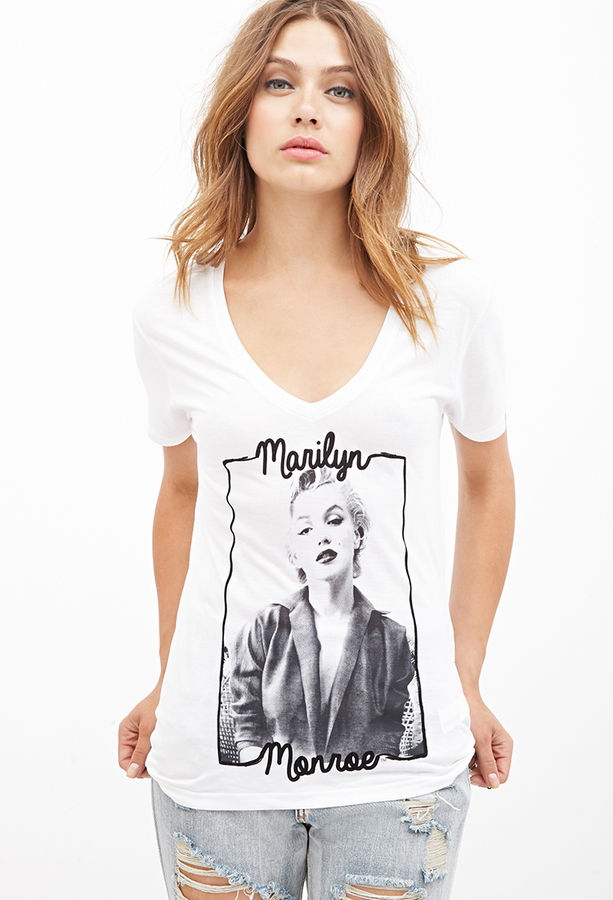  Marilyn Monroe Marilyn Monroe V-Neck T-Shirt : Clothing, Shoes  & Jewelry