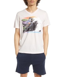 Sol Angeles Neon Surf V Neck Graphic Tee In Haze At Nordstrom