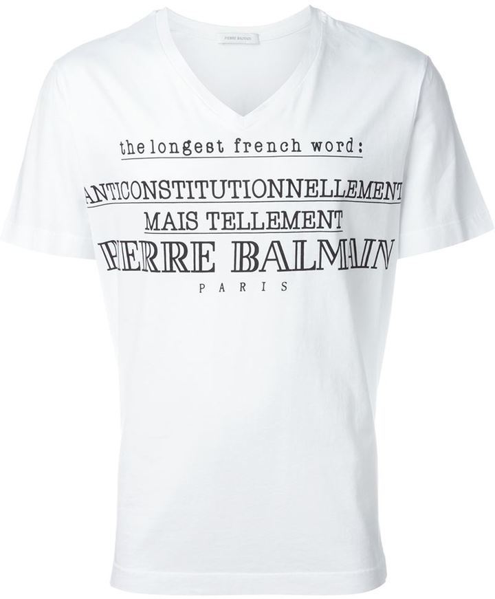 Pierre Printed V Neck T Shirt, $136 | farfetch.com | Lookastic