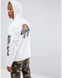 HUF Baja Lightweight Jacket With Sun Back Print In White