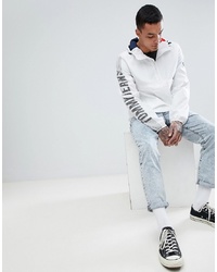 Tommy Jeans Capsule Overhead Hooded Jacket Sleeve Logo In White