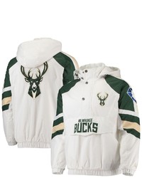 STARTE R White Green Milwaukee Bucks The Pro Iii Quarter Zip Hoodie Jacket At Nordstrom