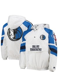STARTE R Whiteblue Dallas Mavericks The Pro Iii Quarter Zip Hoodie Jacket At Nordstrom