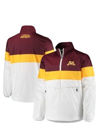 G-III SPORTS BY CARL BANKS White Minnesota Golden Gophers No Huddle Half Zip Pullover Jacket