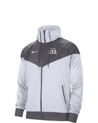 Nike Whitegray Team Usa Windrunner Full Zip Jacket