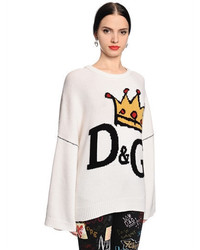 Dolce & Gabbana Crown Logo Intarsia Wool Sweater