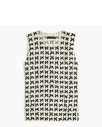 J.Crew Lightweight Wool Jackie Sweater Shell In Bow Print