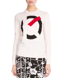 Kenzo Wool Logo Intarsia Sweater White