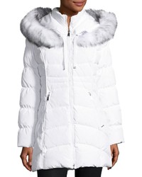 Laundry by Shelli Segal Quilted Down Windbreaker Coat White