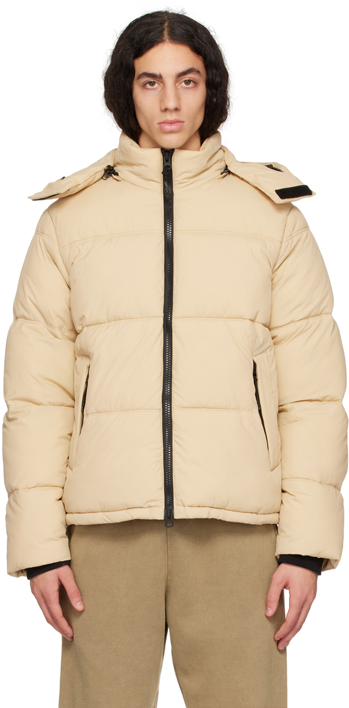 The Very Warm Beige Hooded Puffer Jacket, $275 | SSENSE | Lookastic