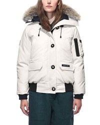 Canada Goose Chilliwack Hooded Down Bomber Jacket With Genuine Coyote