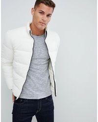 ASOS DESIGN Puffer Jacket With Funnel In Ecru