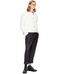 Thom Browne White Down Button Front Jacket