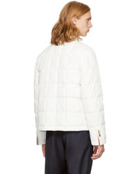 Thom Browne White Down Button Front Jacket